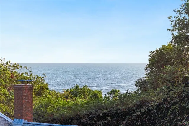 an aerial view of house with ocean view