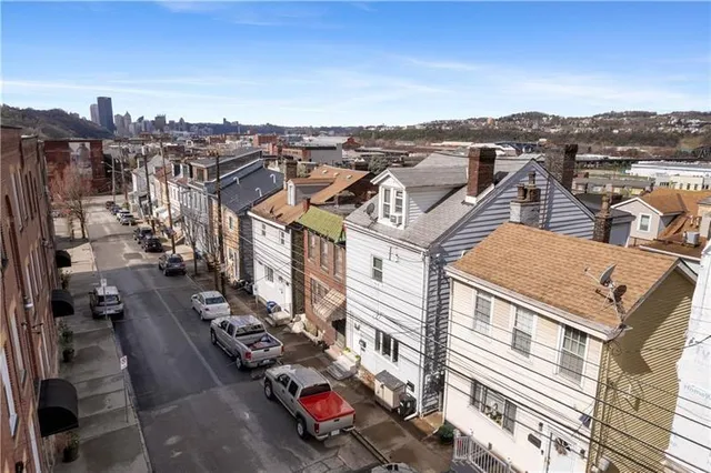 an aerial view of a city