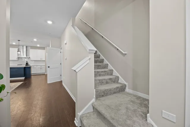 a view of a hallway with closet