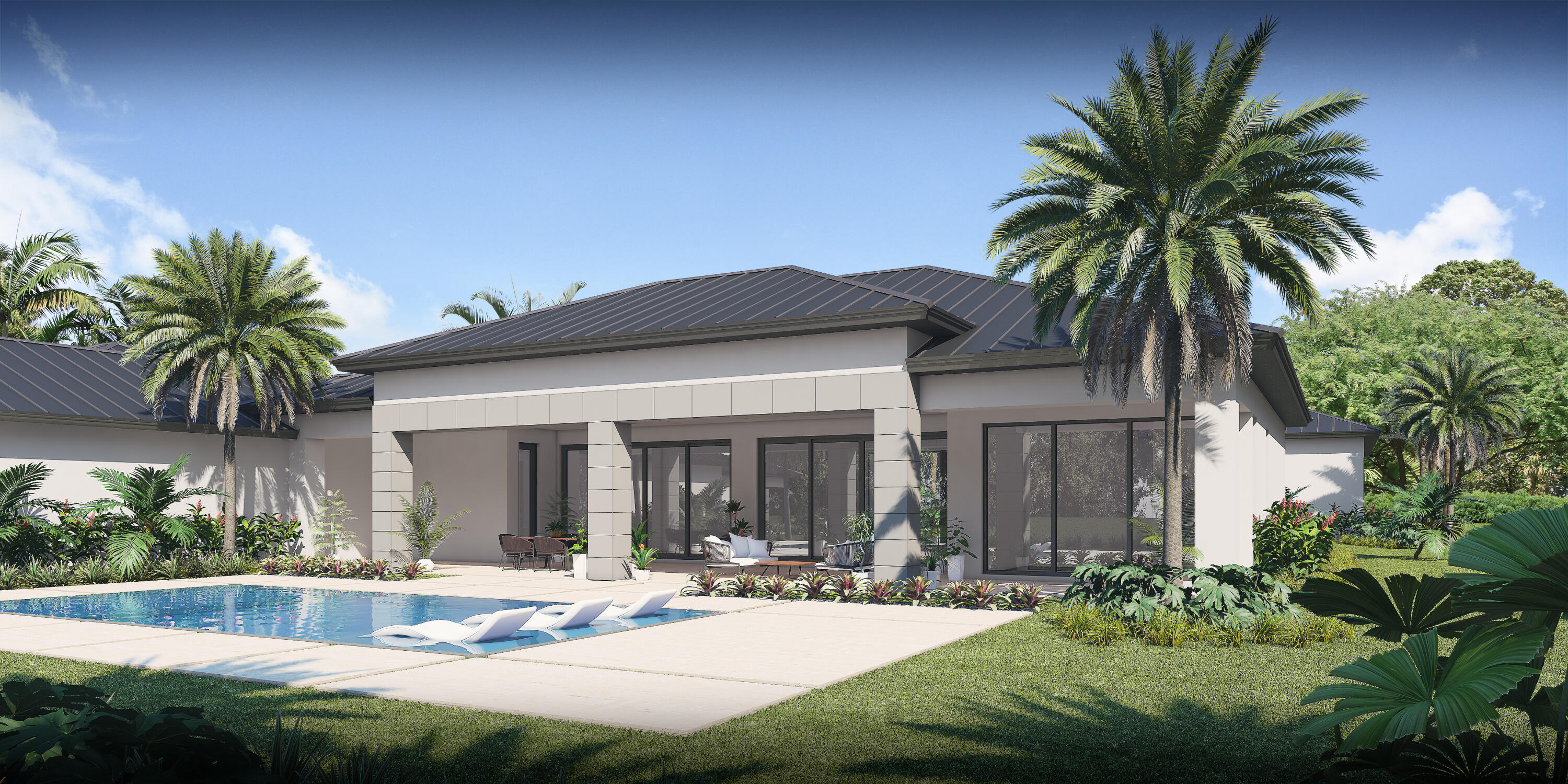 6248 Homeland Road Lake Worth, FL 33449 - Photo 21 of 22 a house with a garden and swimming pool