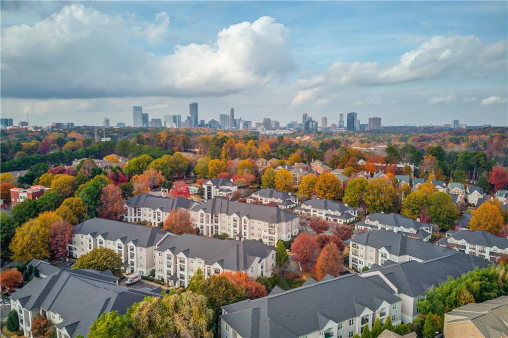 an aerial view of a city