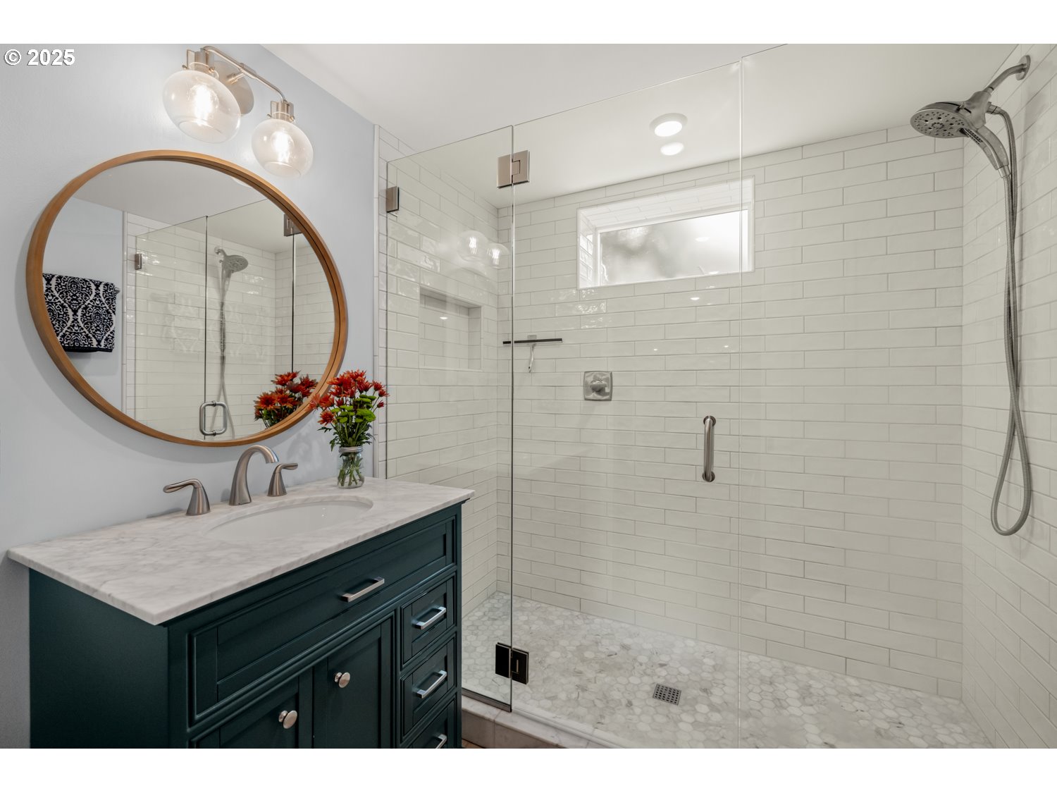 4016 Southeast Cora Street Portland, OR 97202 - Photo 26 of 30 a bathroom with a sink mirror and vanity