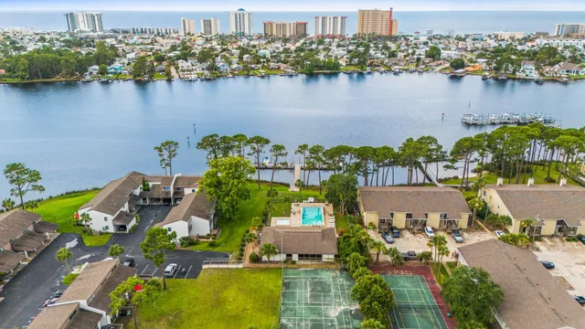 an aerial view of lake residential house with outdoor space