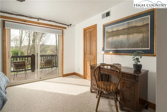 a view of outdoor space with trees all around