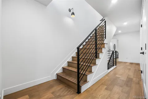 a view of a kitchen from the hallway