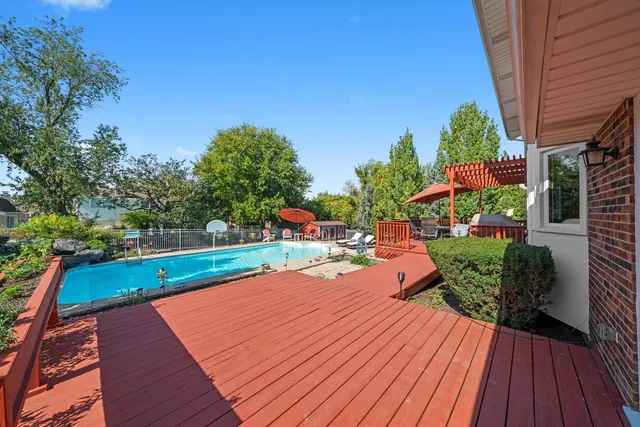 a park view with a seating space