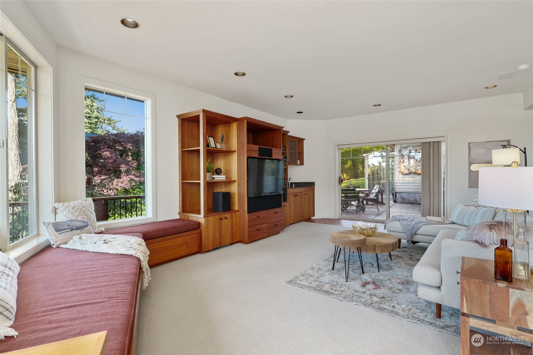 97 Samish Place La Conner, WA 98257 - Photo 14 of 40 a living room with furniture and a large window