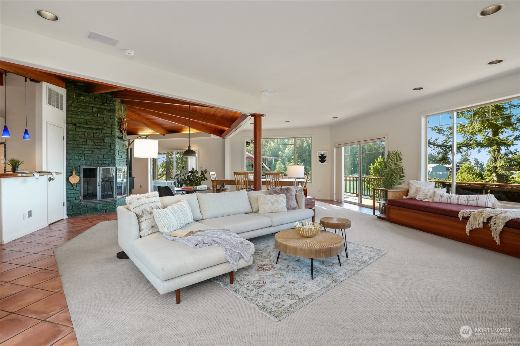 97 Samish Place La Conner, WA 98257 - Photo 15 of 40 a living room with furniture and a large window