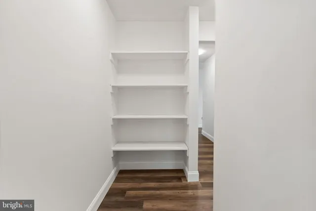 a storage room with empty racks