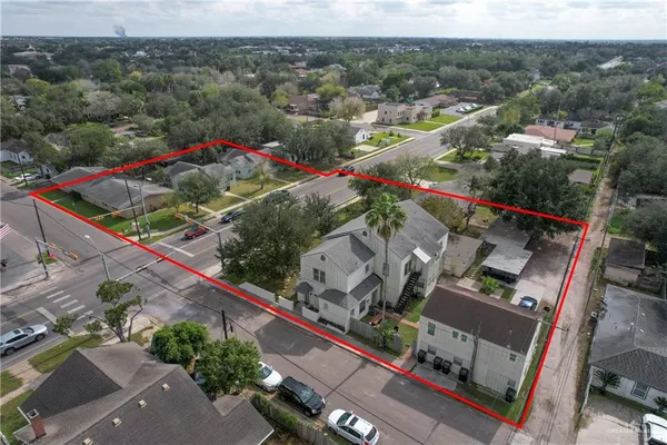 an aerial view of a house