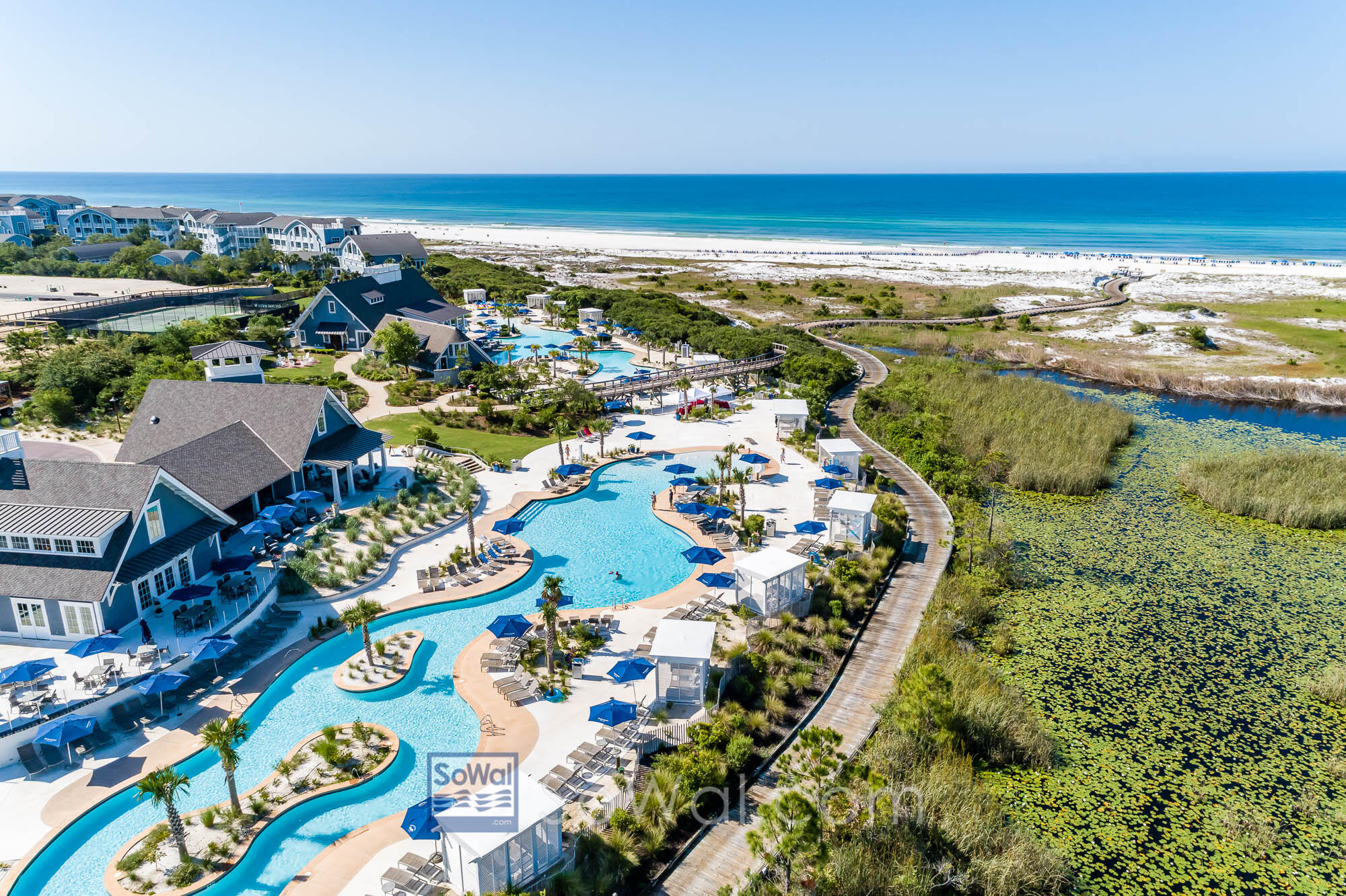 264 Grace Pt Way Watersound, FL 32461 - Photo 66 of 69 an aerial view of ocean and residential houses with outdoor space