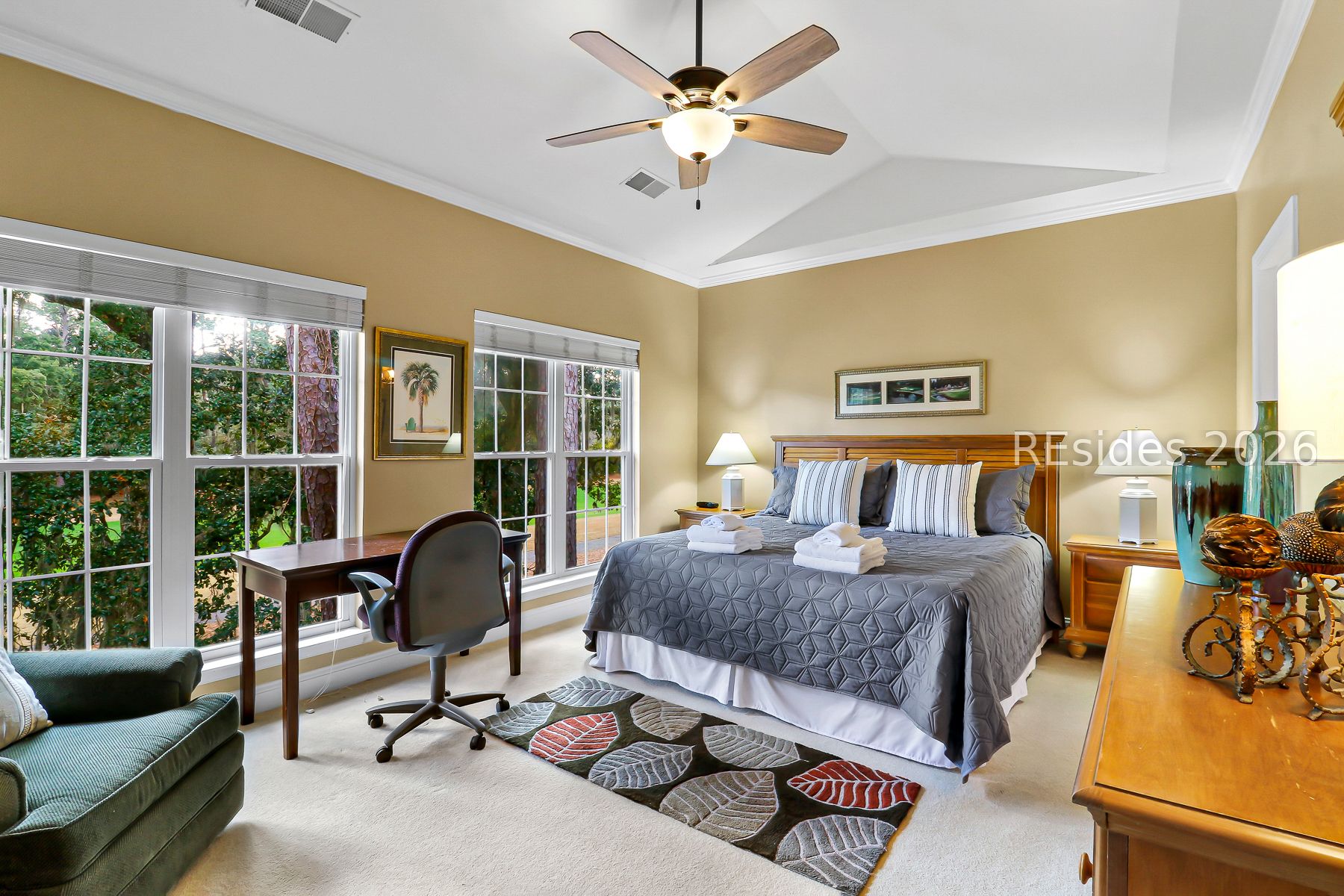 1 Gloucester Road, Unit E2 Hilton Head Island, SC 29928 - Photo 17 of 42 Roomy Primary BR w/workspace and tray ceilings.