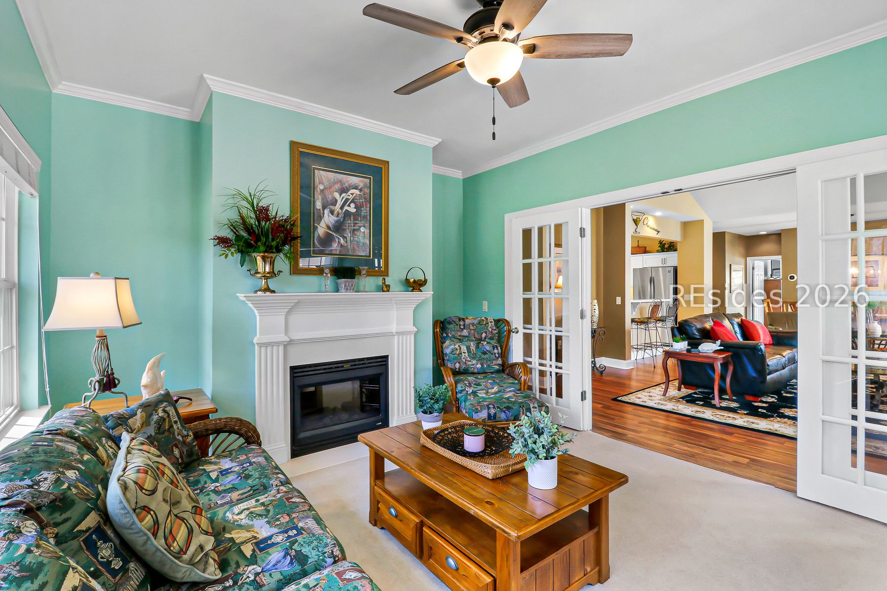 1 Gloucester Road, Unit E2 Hilton Head Island, SC 29928 - Photo 9 of 42 Cozy fireplace in the Carolina Room
