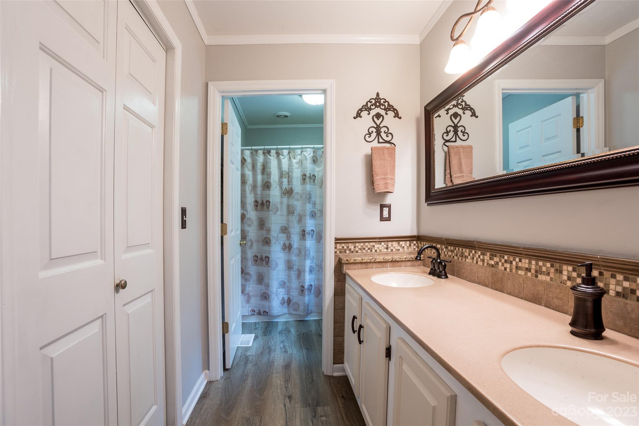 256 Georgewoods Drive Dallas, NC 28034 - Photo 19 of 45 a bathroom with a sink and a mirror