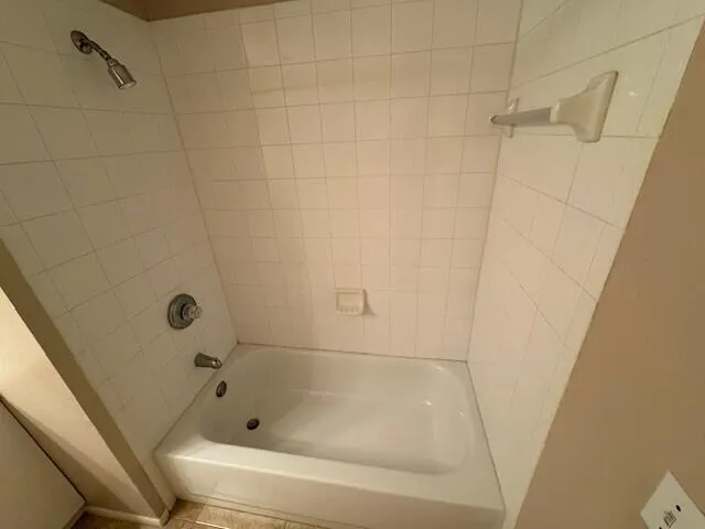 a bathroom with a shower and a bath tub