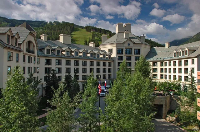 a view of a town with big houses