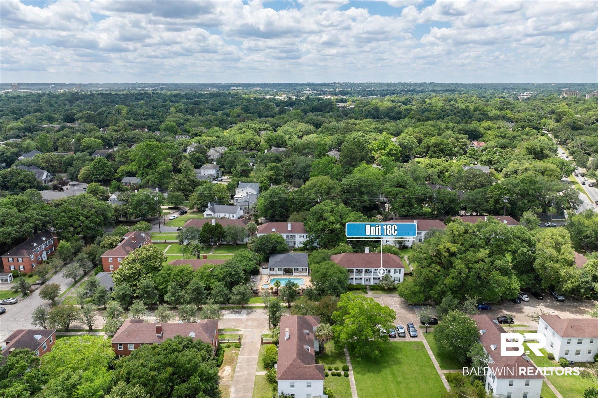 214 Upham Street, Unit 18C Mobile, AL 36607 - Photo 23 of 35 Aerial perspective of suburban area