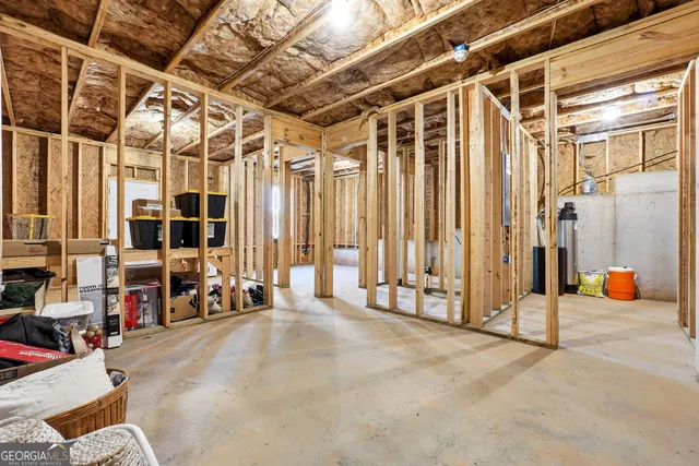 a view of a room with retail shops