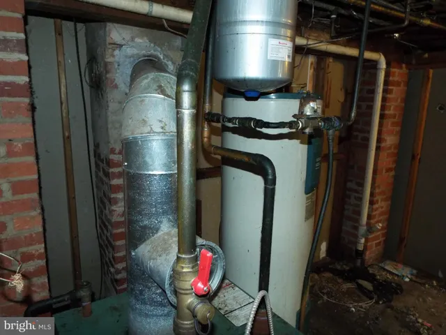 a close view of water heater room