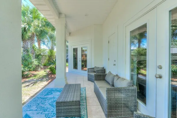 a living room with furniture