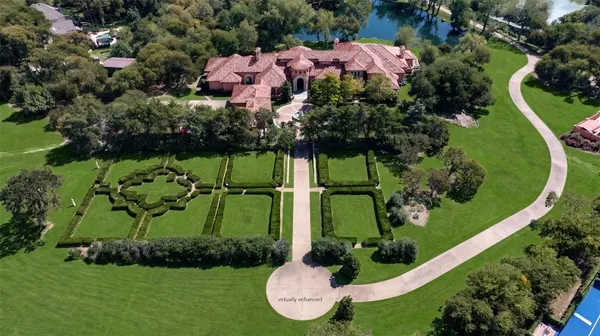 an aerial view of a house