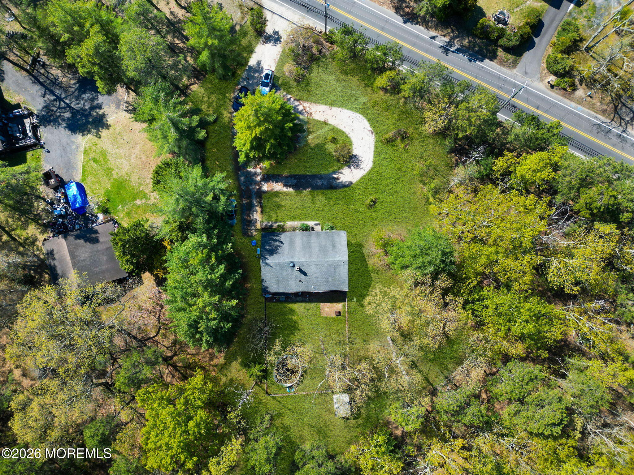 635 Bennetts Mills Road Jackson, NJ 08527 - Photo 10 of 18 an aerial view of a house with a yard and garden