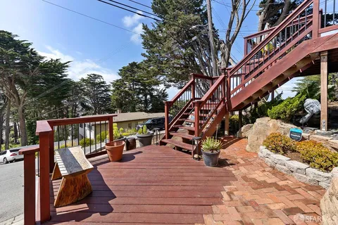 a view of outdoor space with seating