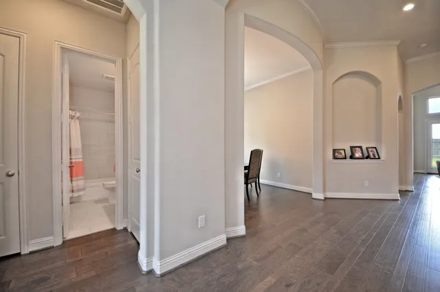 an entryway with a door