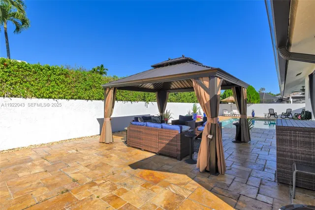 a view of outdoor space with seating