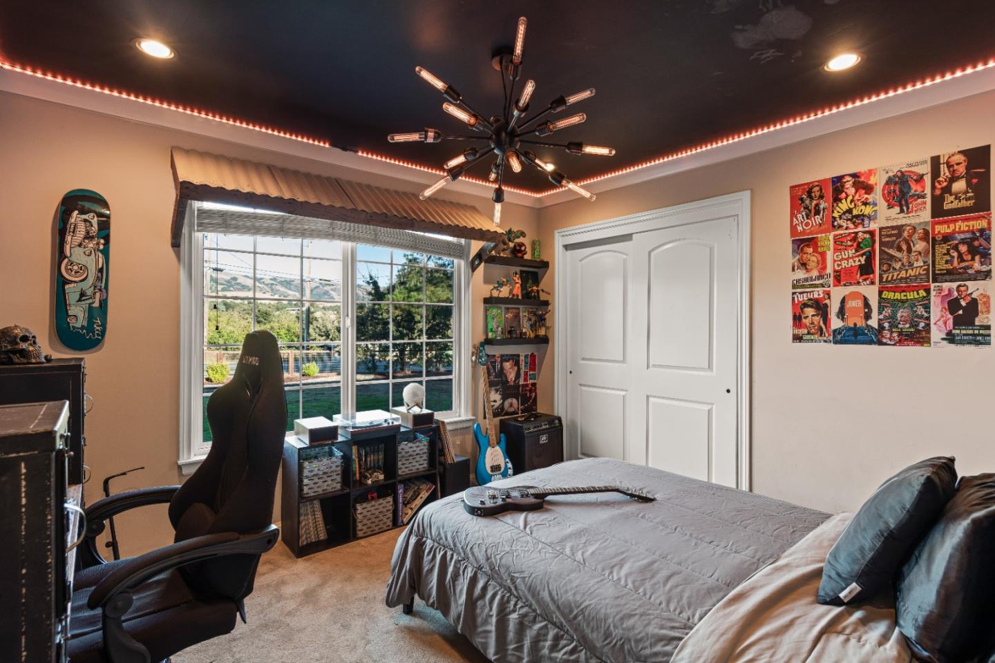 9735 New Avenue Gilroy, CA 95020 - Photo 17 of 52 a bedroom with bed and glass door