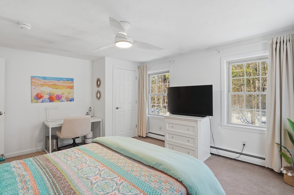 17 Longley Road Shirley, MA 01464 - Photo 17 of 33 a bedroom with a bed and a flat screen tv