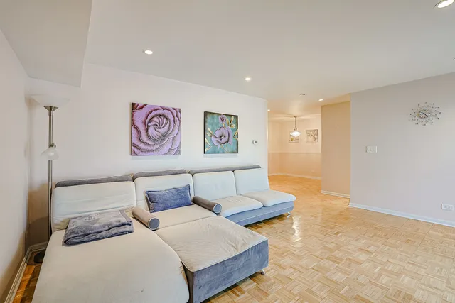 a living room with furniture