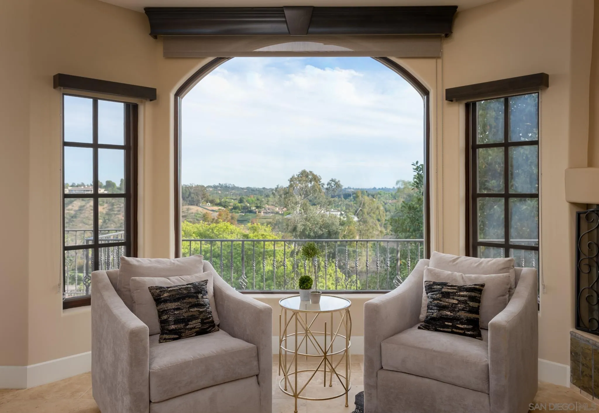 16738 Zumaque Street Rancho Santa Fe, CA 92067 - Photo 25 of 61 a living room with couch and a large window