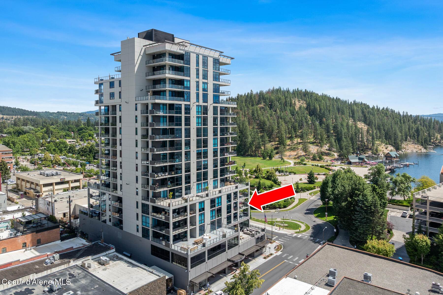 116 South 3rd Street, Unit 502 Post Falls, ID 83854 - Photo 54 of 69 Aerial_116S3rdStUnit502-6_Arrow