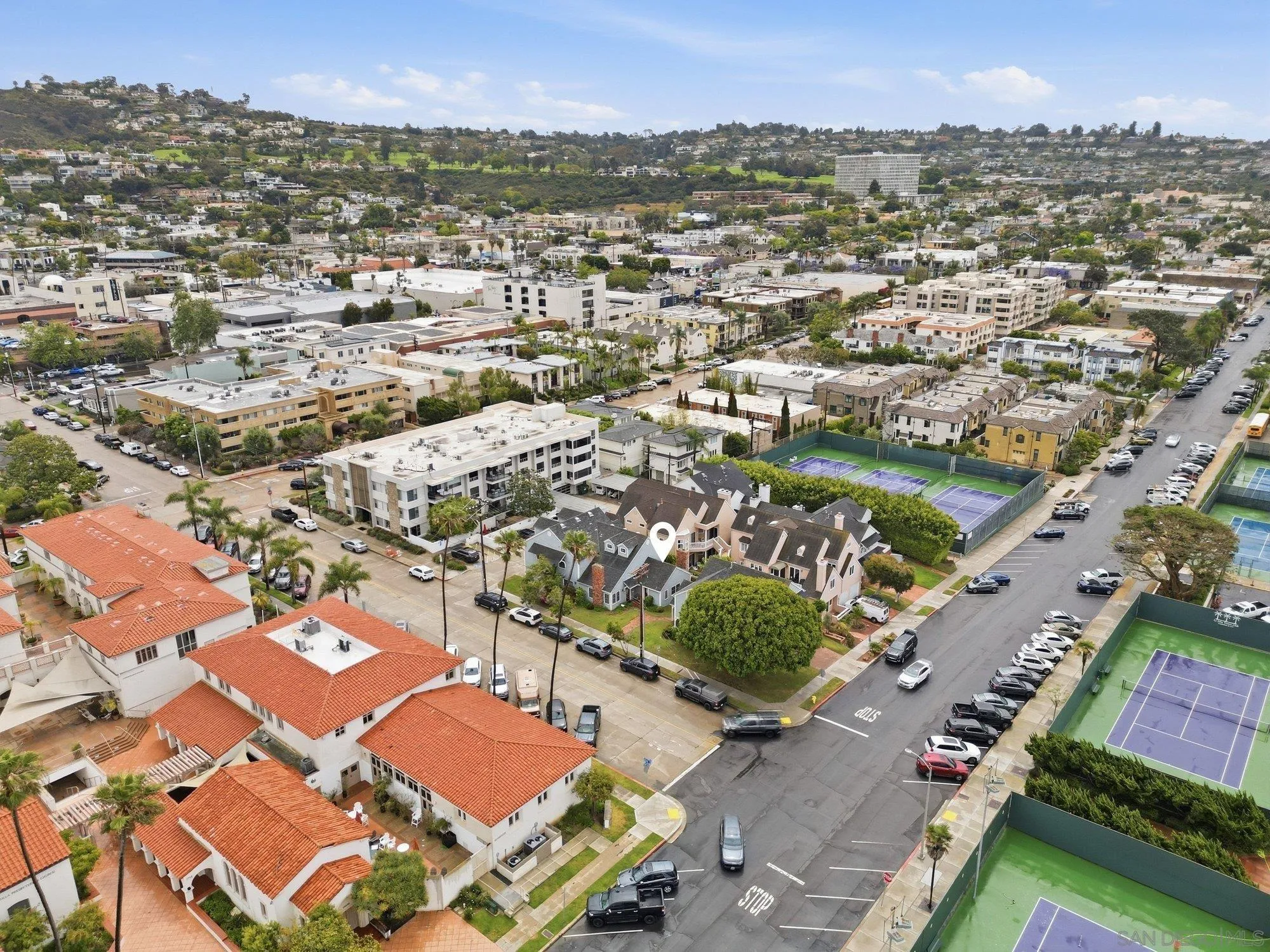 711 Kline Street, Unit A La Jolla, CA 92037 - Photo 17 of 20 an aerial view of residential houses with outdoor space