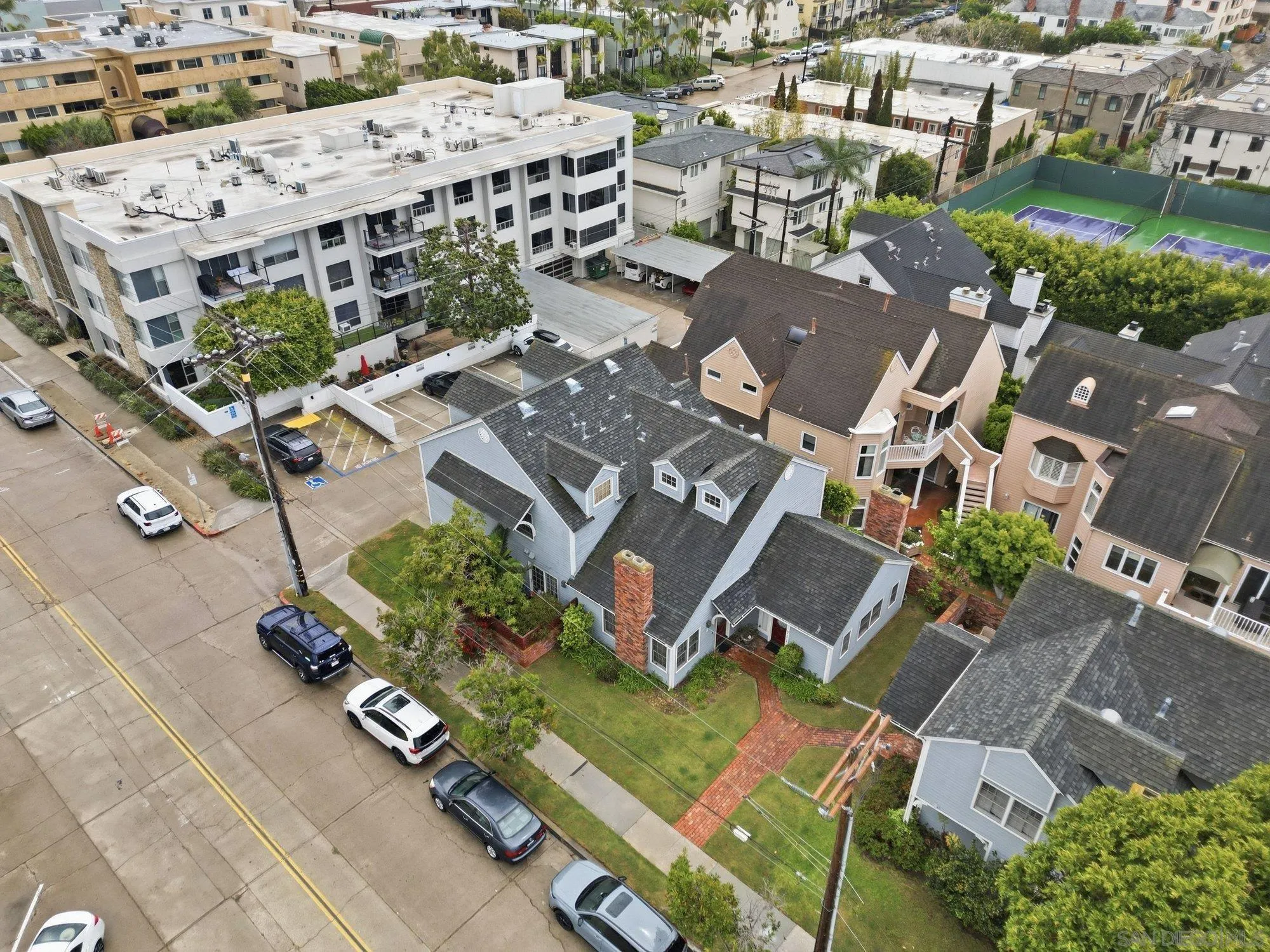 711 Kline Street, Unit A La Jolla, CA 92037 - Photo 18 of 20 an aerial view of a house with a garden