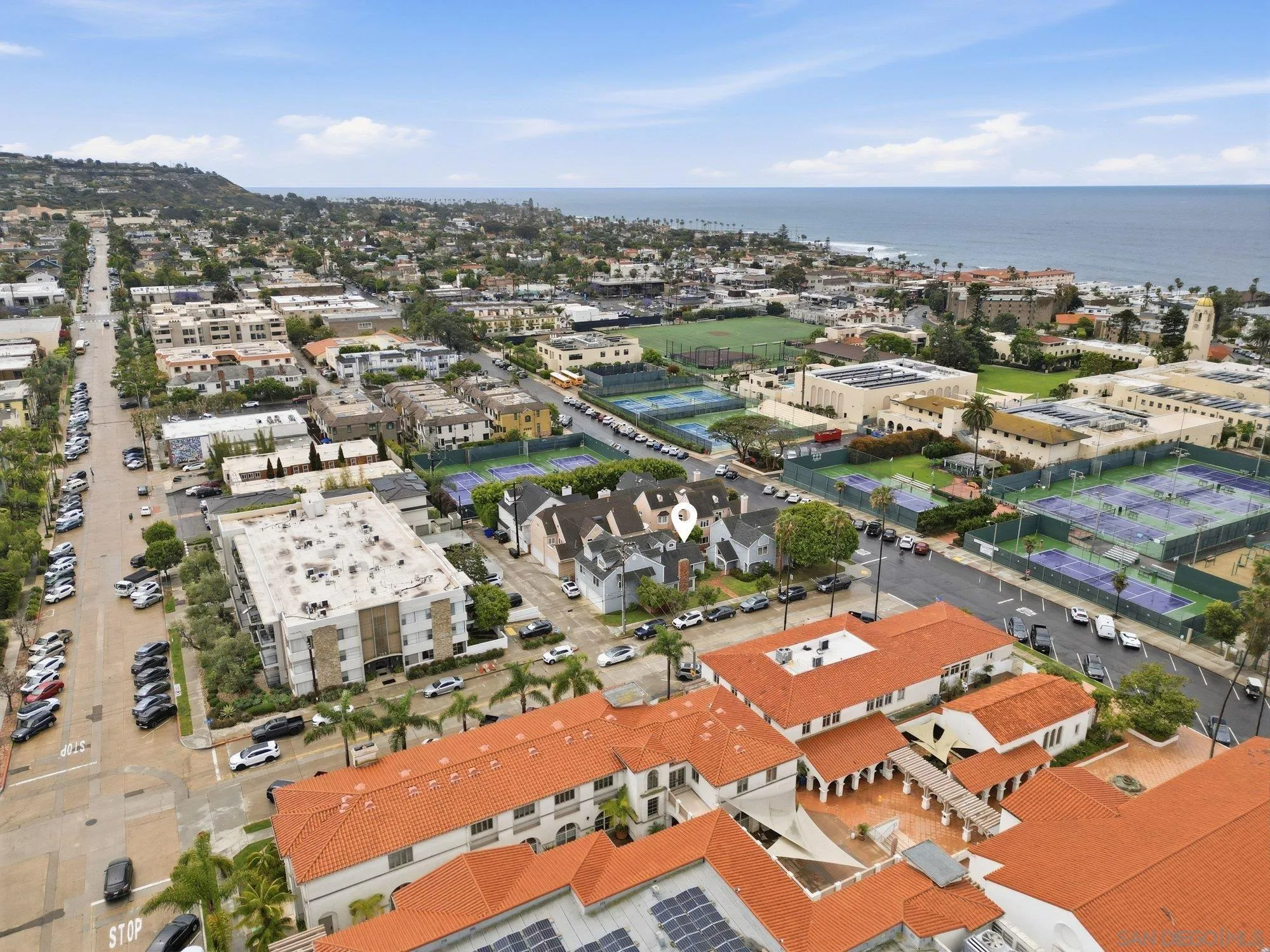 711 Kline Street, Unit A La Jolla, CA 92037 - Photo 19 of 20 an aerial view of residential building with parking