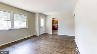 an empty room with a window