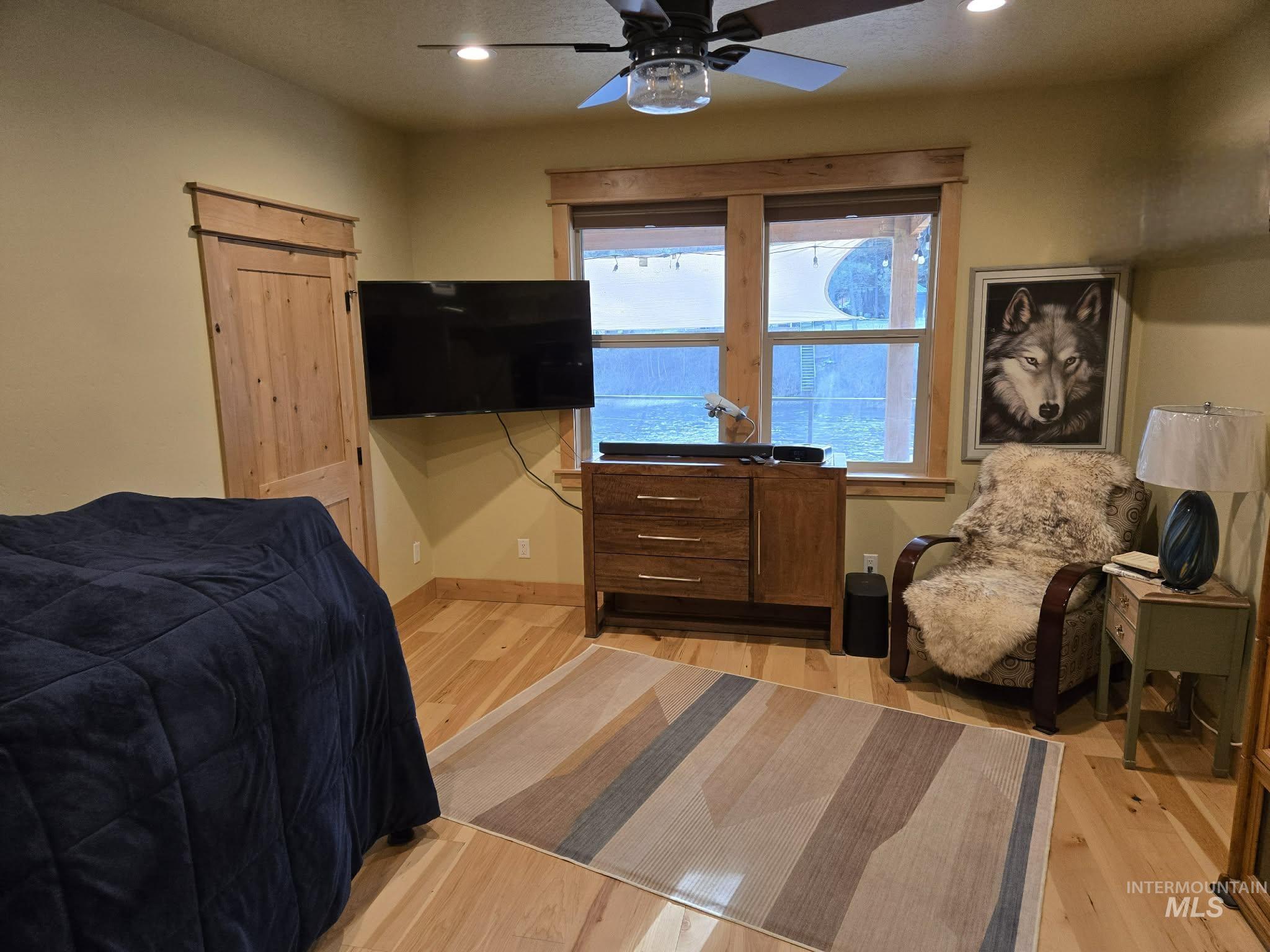 36 Kevins Way Garden Valley, ID 83622 - Photo 24 of 50 Bedroom with light wood-style flooring, a ceiling fan, and recessed lighting