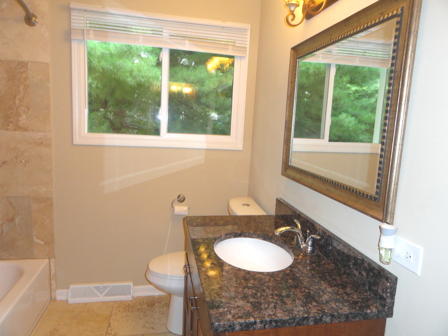 596 Maple Avenue Lisle, IL 60532 - Photo 10 of 21 a bathroom with a granite countertop sink and a mirror