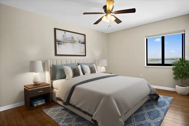 a swimming pool with outdoor seating