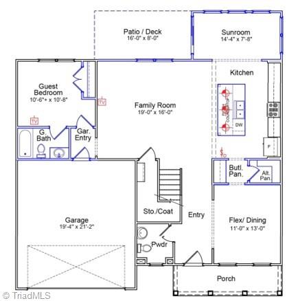 3016 Bayou Street Graham, NC 27253 - Photo 3 of 4 First Floor Layout