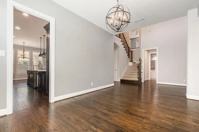 a view of entryway with wooden floor