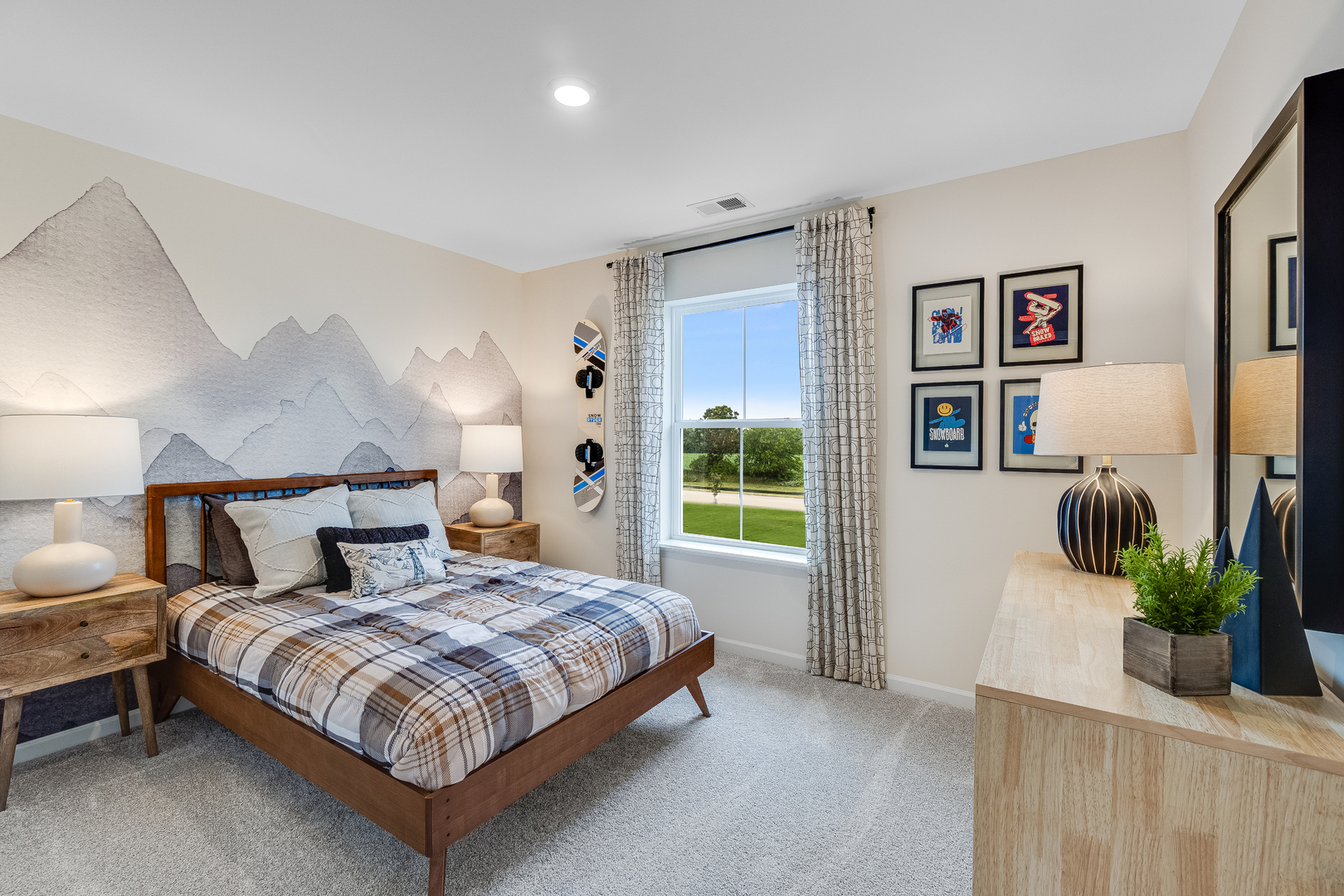 408 Red Oak Circle Volo, IL 60020 - Photo 14 of 19 a bedroom with a large bed and a potted plant