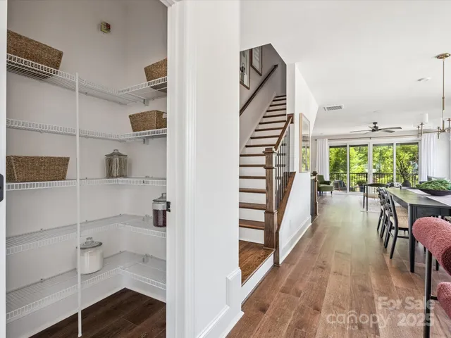 a view of entryway with wooden floor