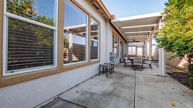 a view of outdoor space with seating area