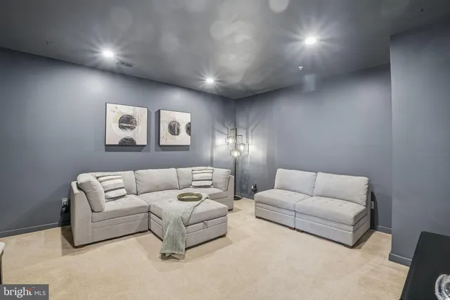 a living room with furniture