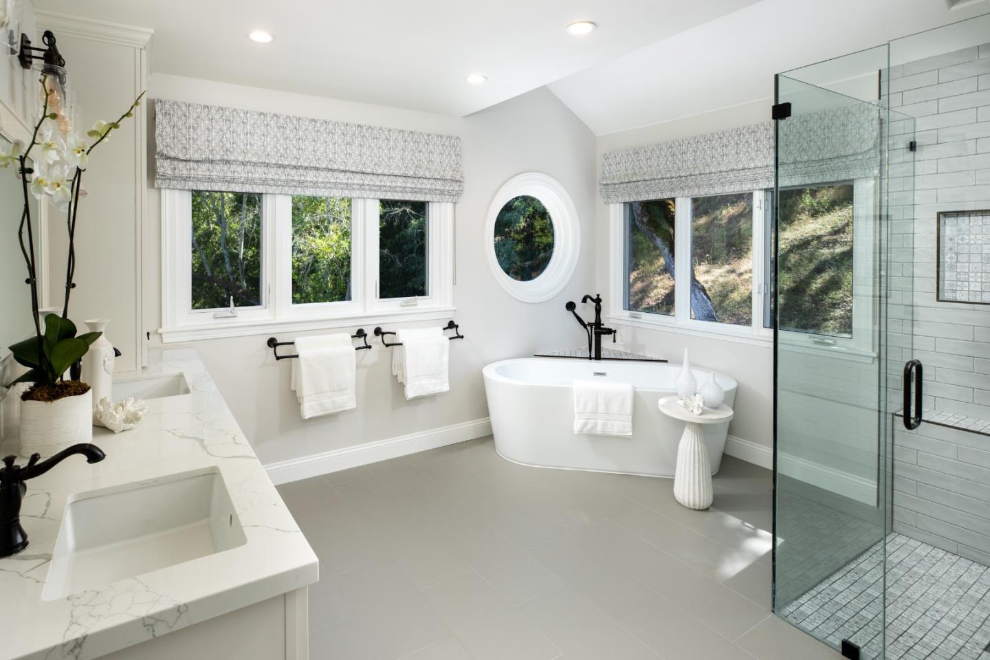 345 Harcross Road Woodside, CA 94062 - Photo 20 of 37 a white bath tub sitting next to a white sink