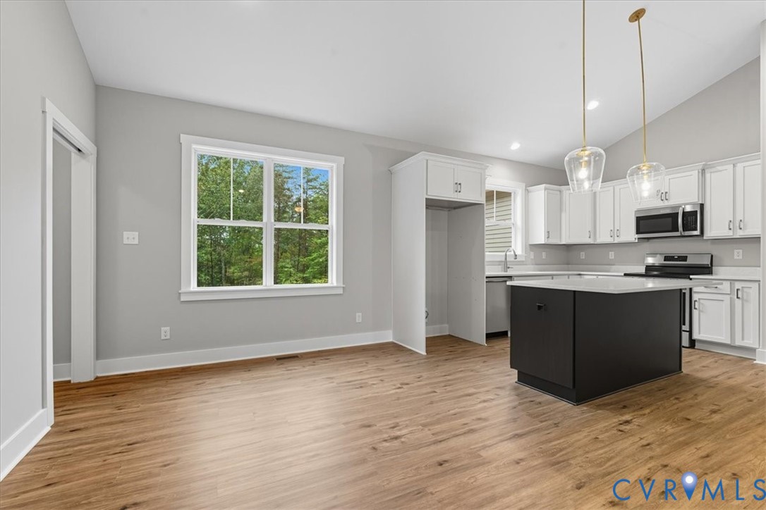 1646 Jerusalem Church Road Buckingham, VA 23921 - Photo 6 of 19 a kitchen with stainless steel appliances granite countertop a stove a sink and a microwave