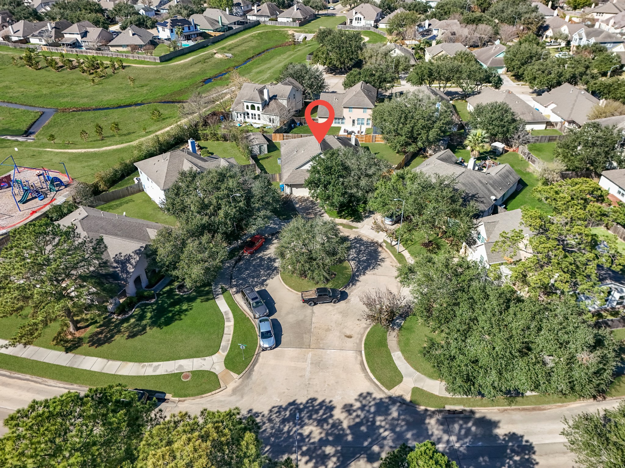 19310 Arbor Breeze Court Spring, TX 77379 - Photo 35 of 37 an aerial view of residential house with outdoor space and swimming pool